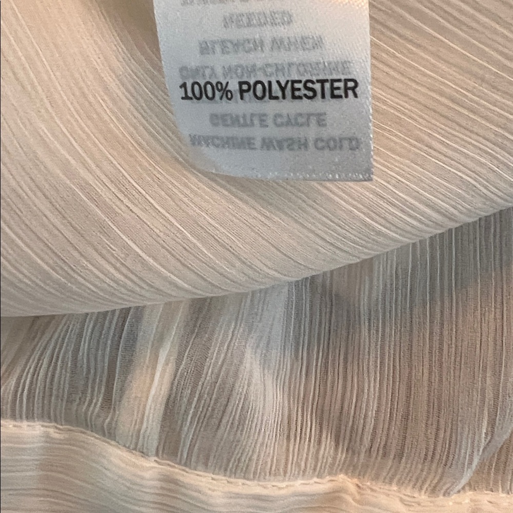 NEW- Sheer Cream Blouse with Black Buttons - Picture 8 of 8